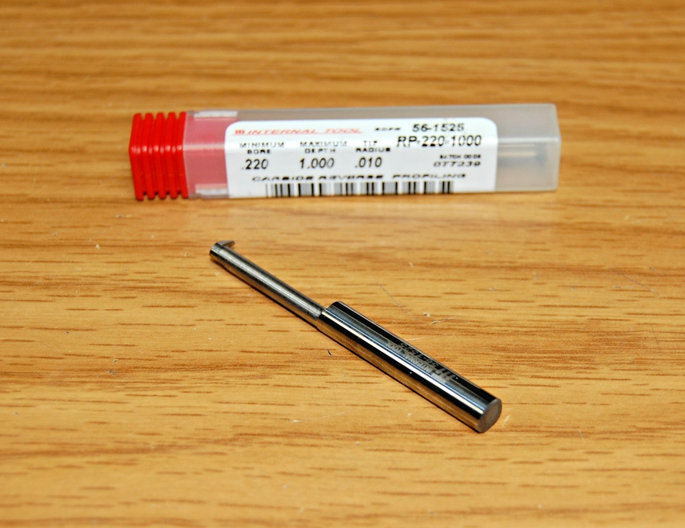 REVERSE PROFILE TOOL .2200" MIN BORE 1" MAX SOLID CARBIDE INTERNAL TOOL# 56-1525