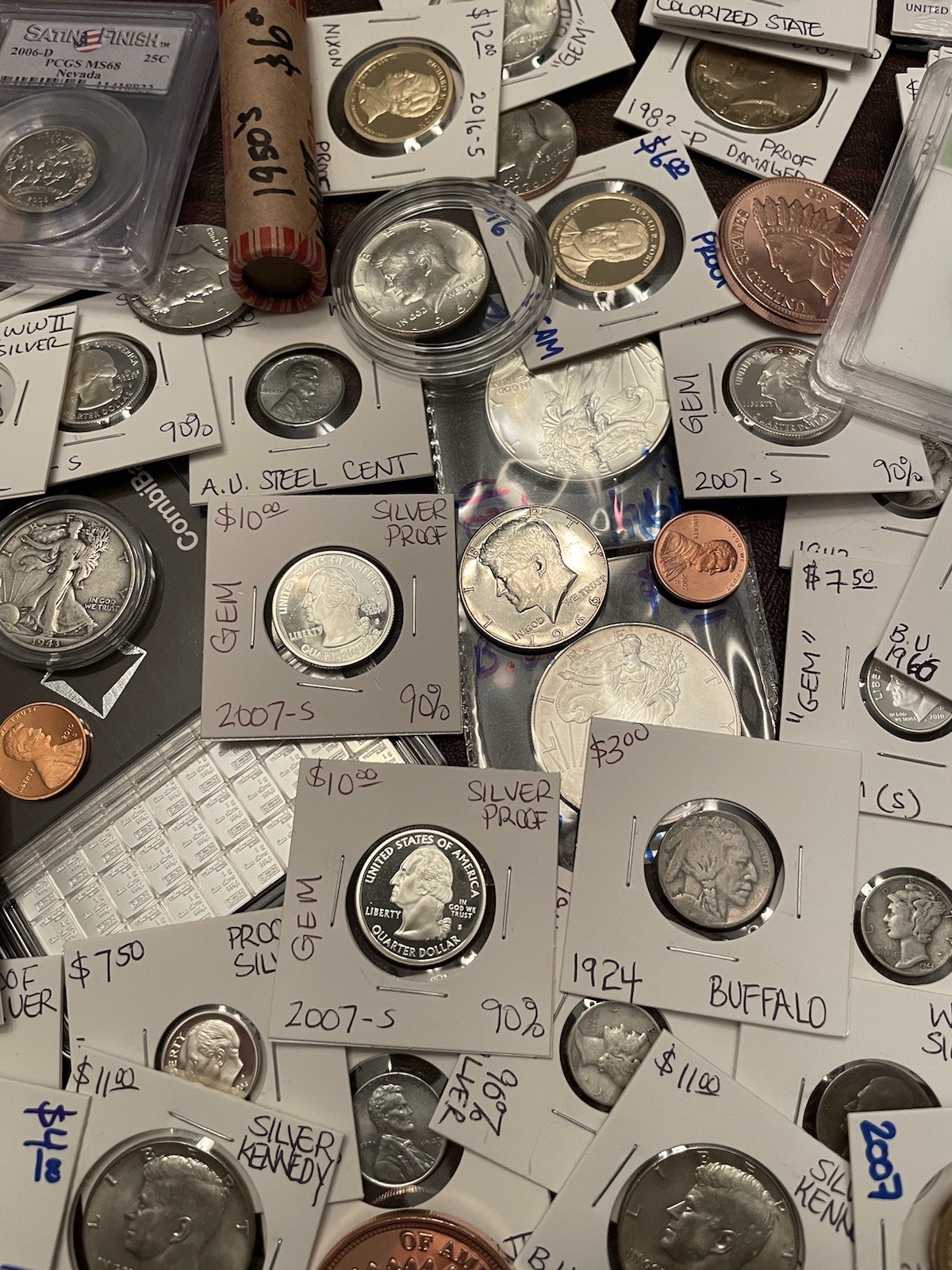 🔥ESTATE SALE Silver Coin & Currency Lot - Silver Gold & CU In Premium Cigar Box