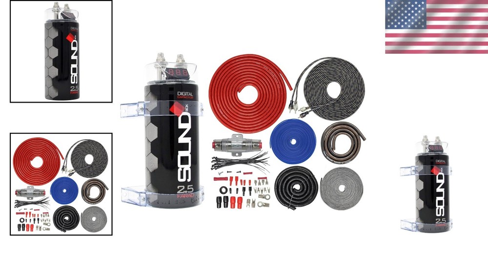 All-in-One 4 Gauge Amp Install Kit & Digital Capacitor