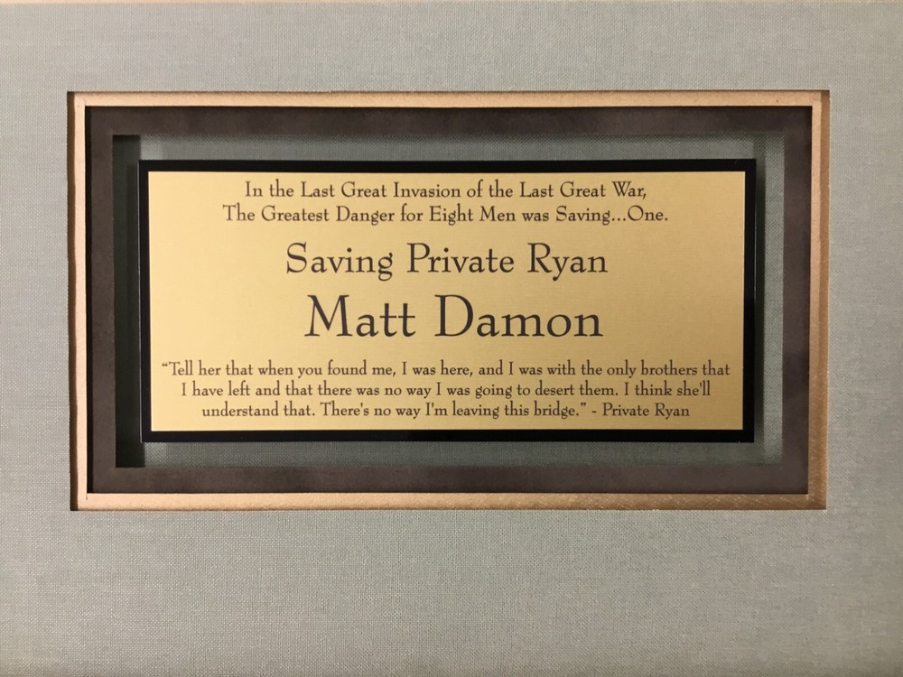 Matt Damon Signed Saving Private Ryan Photo Custom Framed Display PSA/DNA COA