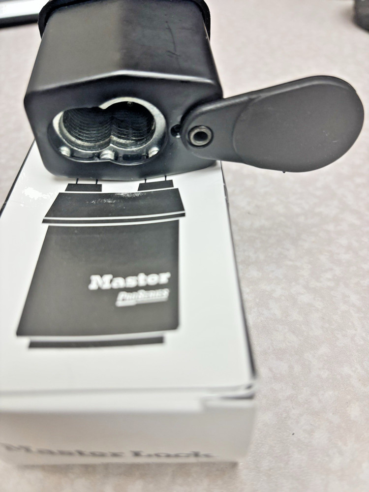 Master Lock 6421Ljwo Padlock, Coreless, Long Shackle, Rectangular Steel Body,