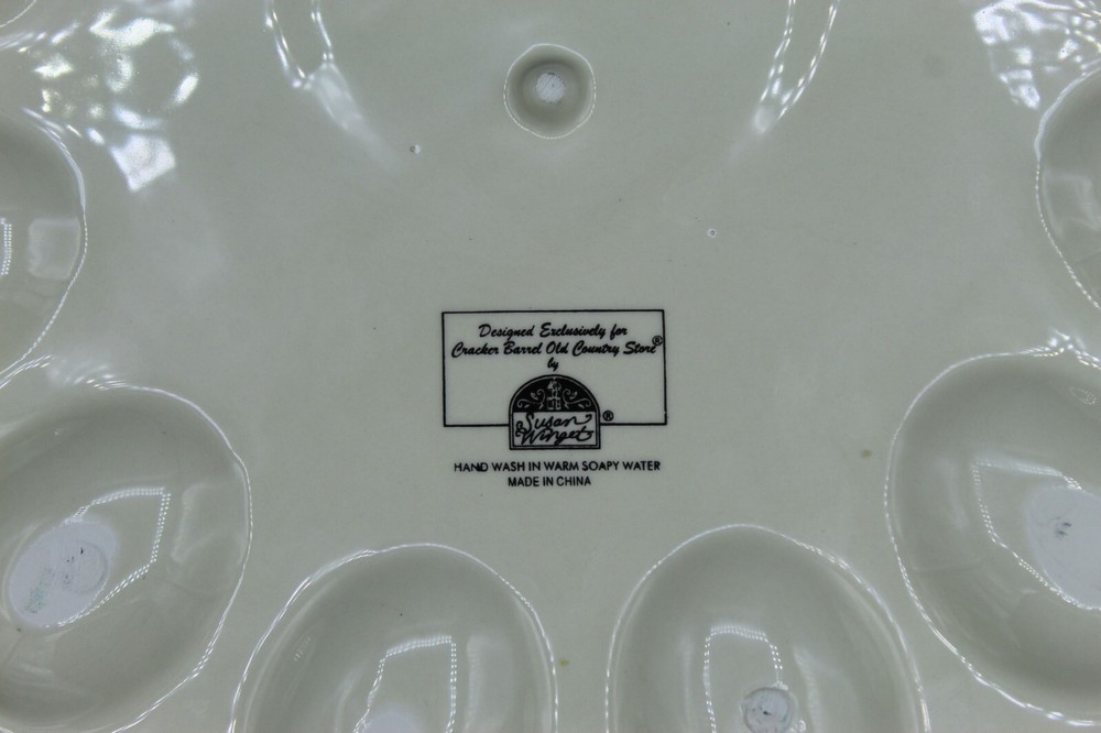 Cracker Barrel Egg Tray Egg Plater 12.5" Family