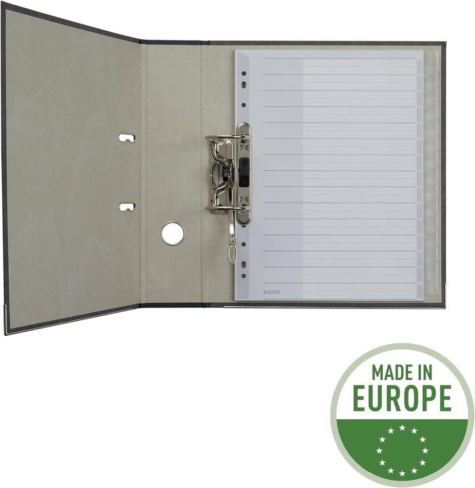 Leitz 12760000 Plastic Index Blank A4 Polypropylene 15 Sheets Grey