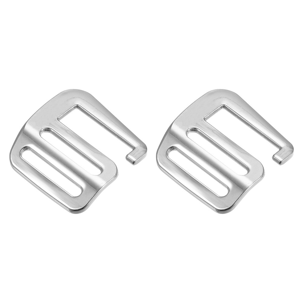 0.98" Webbing Release G Hook Buckle Adjusters for Backpack Strap, 2Pcs Silver