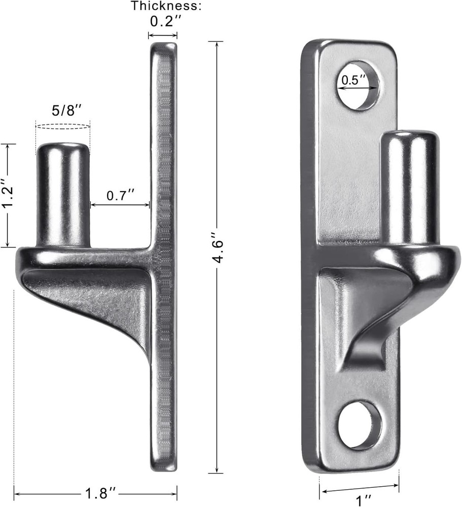 Heavy Duty Stainless Steel Gate Hinges, 4 Pack - Maximum 600 lbs Load Capacity