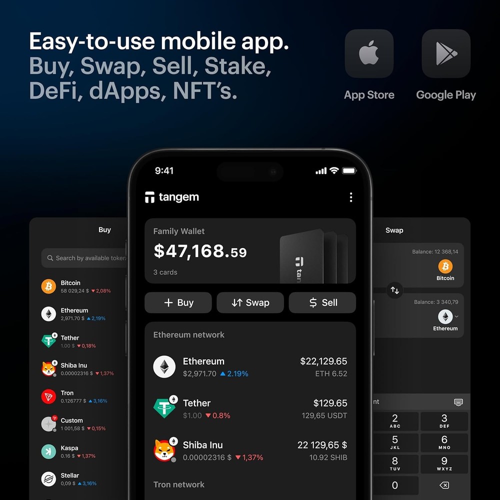 Wallet Pack of 2 - Secure Crypto - Trusted Cold 2 (2.0), Black