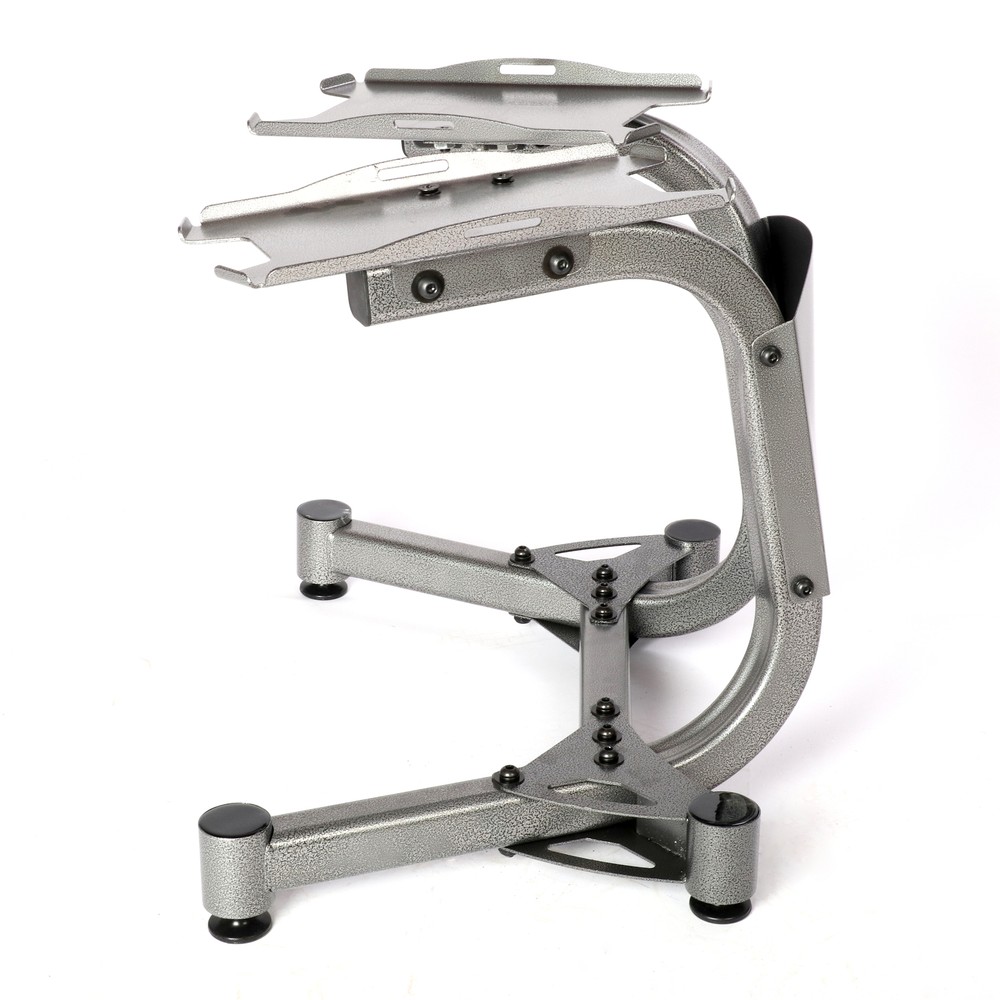 Adjustable Dumbbell Stand Movable Rack Storage Holder w/Wheels Exercise Training