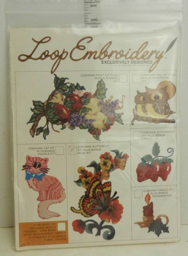 Jonell's Loop Embroidery Kit-Transfer Patterns/Hoop/Needle/Threaders/Mini Punch