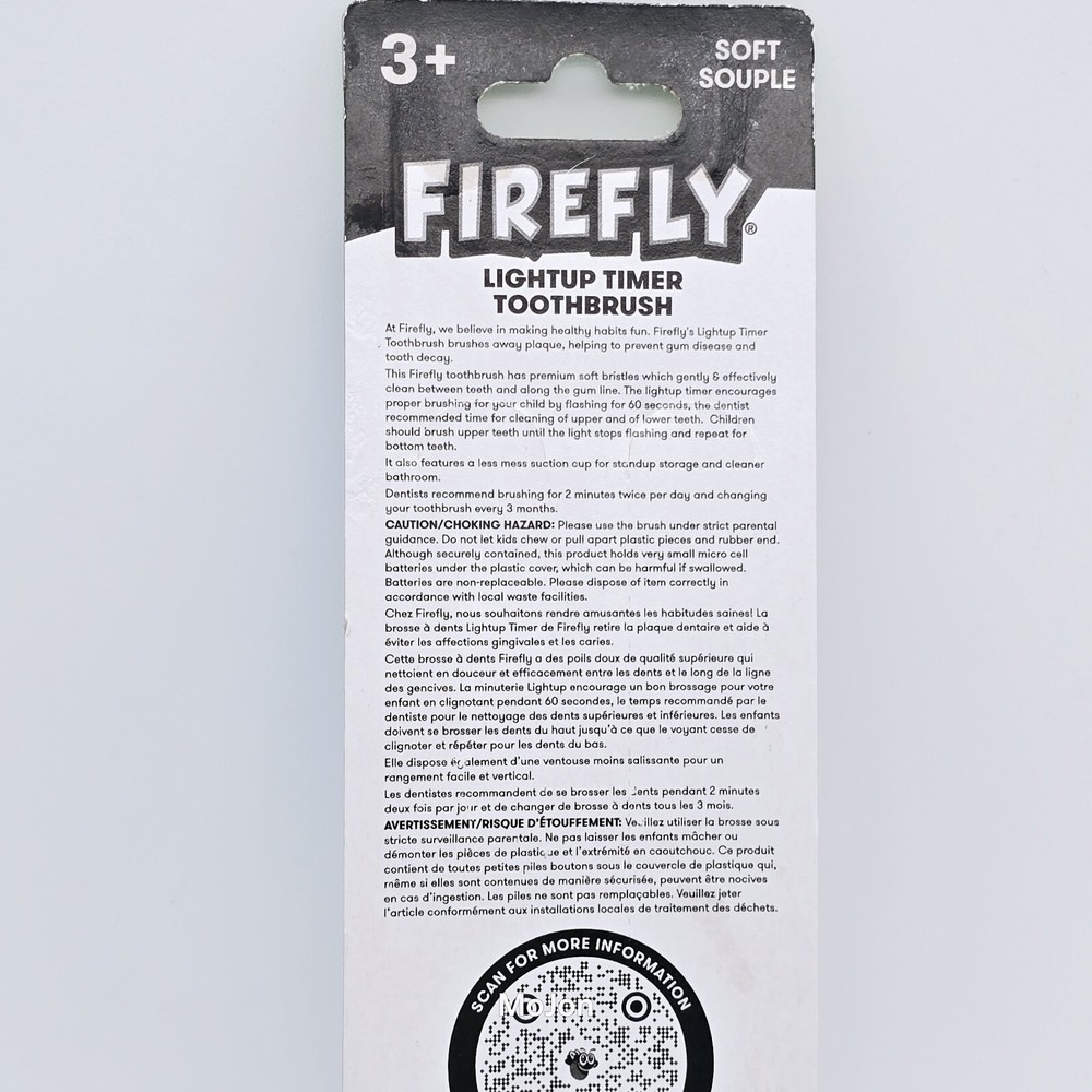Firefly Kid Toothbrush Lightup Timer Blue & Red, 2 Count