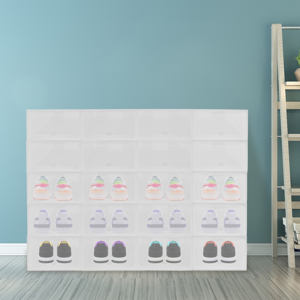 20pcs Sneaker Display Case Organizer Stackable Shoe Storage Box Set Stackable
