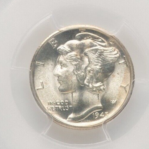 1945-S MERCURY DIME PCGS MS67