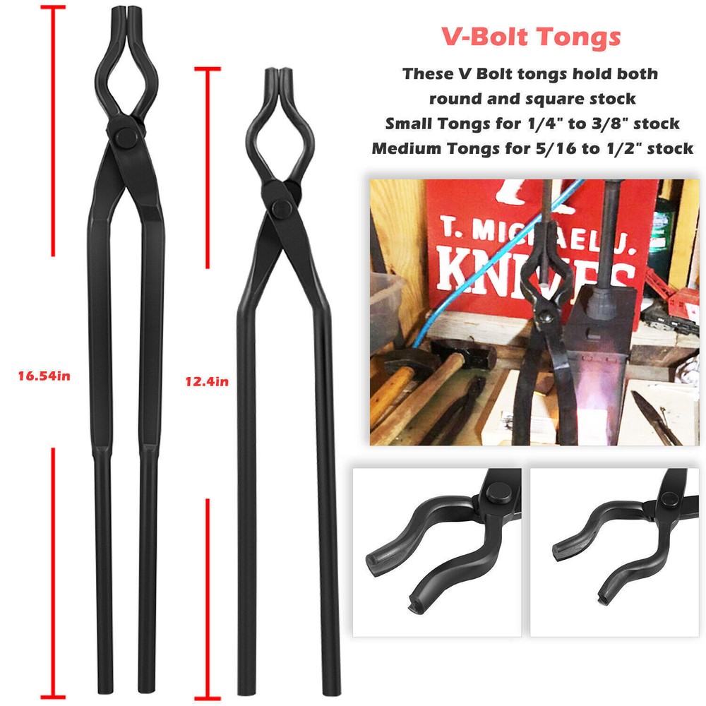 8Pcs Knife Making Tong Expert Replacement Tongs Blacksmith Starter Tool Hook Jig