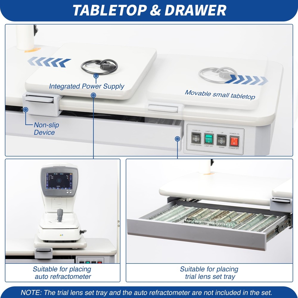UCanSee Optometry Combination Table Electric Height Adjustment 35.2" L 18.9" W