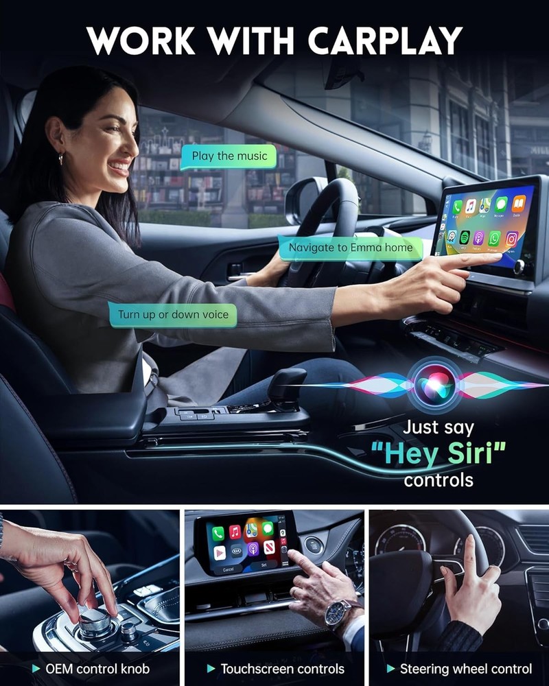 Wireless CarPlay Adapter - Mini, Plug and Play CarPlay Wireless Adapter.