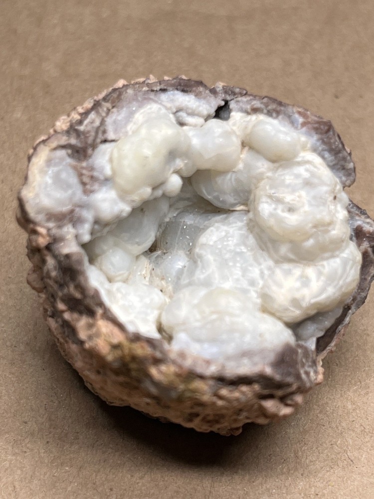 Botryoidal Chalcedony Geode Quartz Specimen White Natural Mineral