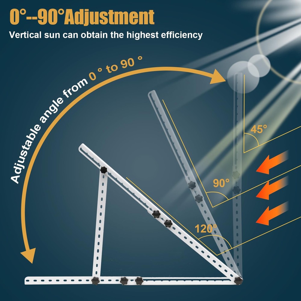 JAOTREL 32in Foldable Solar Panel Mount Tilt Legs Adjustable Bracket Set for RV