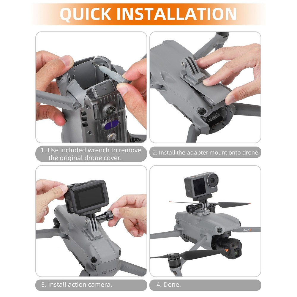 For DJI Air 3 Drone Accessories Action Camera Adapter Mount Connection Bracket