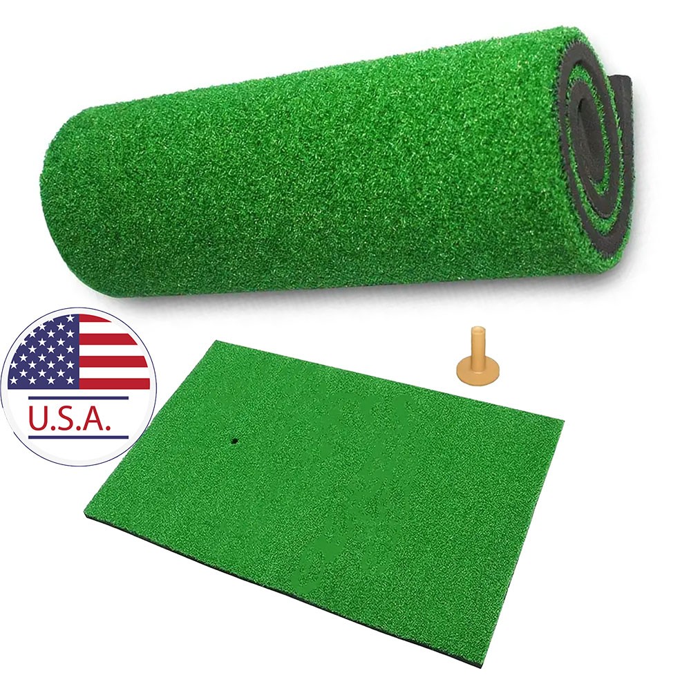 Artificial Turf Golf Training Mat Portable Practice Pad Tee Indoor Home Use
