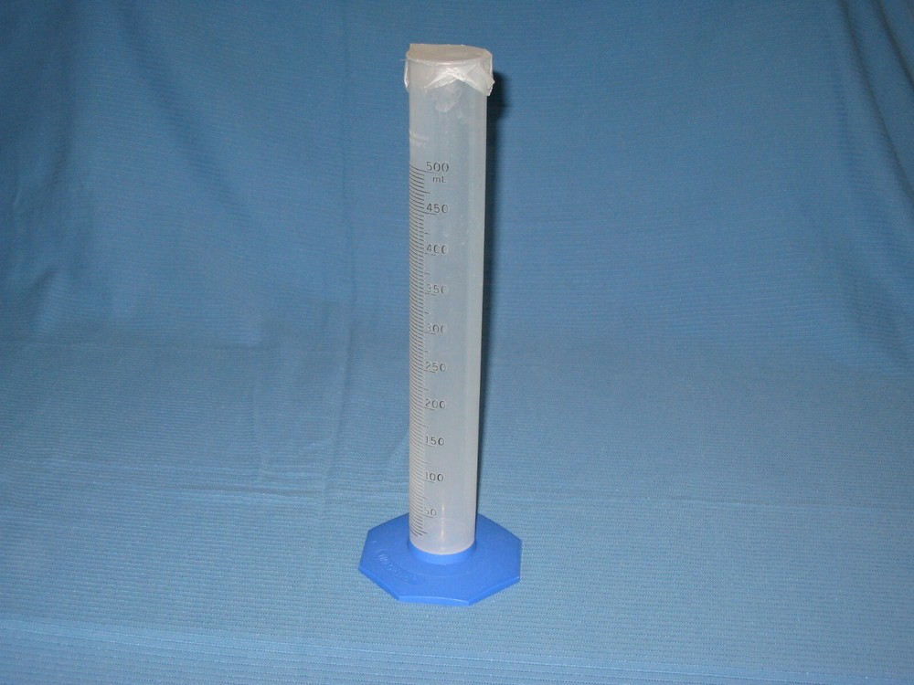 NALGENE 500mL Polypropylene Graduated Cylinder Blue Hexagonal Base