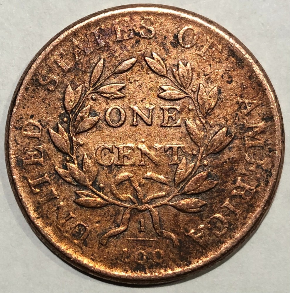 1802 Draped Bust Large Cent Stemless Wreath, Corrected Fraction