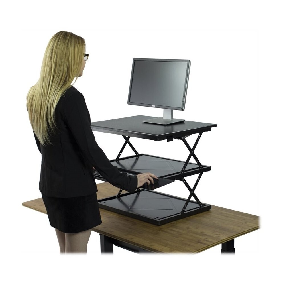 CHANGEdesk Laminate Standing Desk Converter With Adjustable Height - Black
