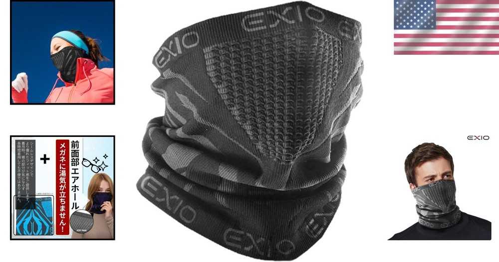 Winter Neck Warmer Gaiter/Balaclava 1Pack - Black/Grey