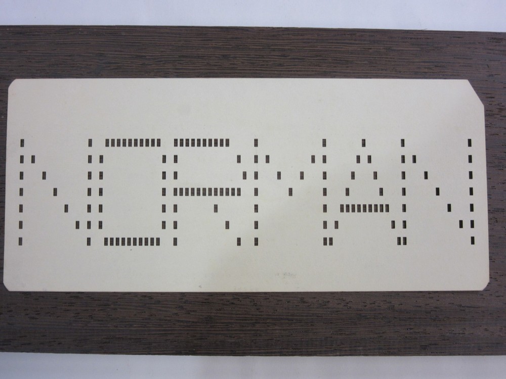 “Norman” Hollerith IBM Computer Key Punch Card