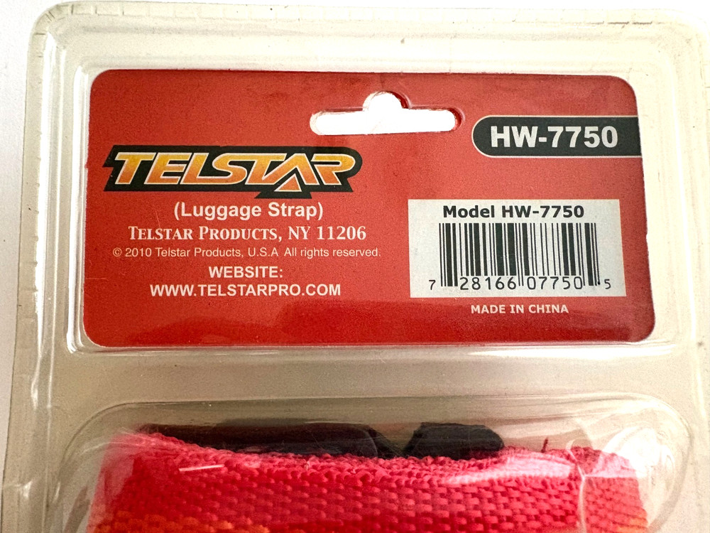 (2) TELSTAR RAINBOW STRIPED ADJUSTABLE NYLON WEBBED LUGGAGE STRAP/BELT