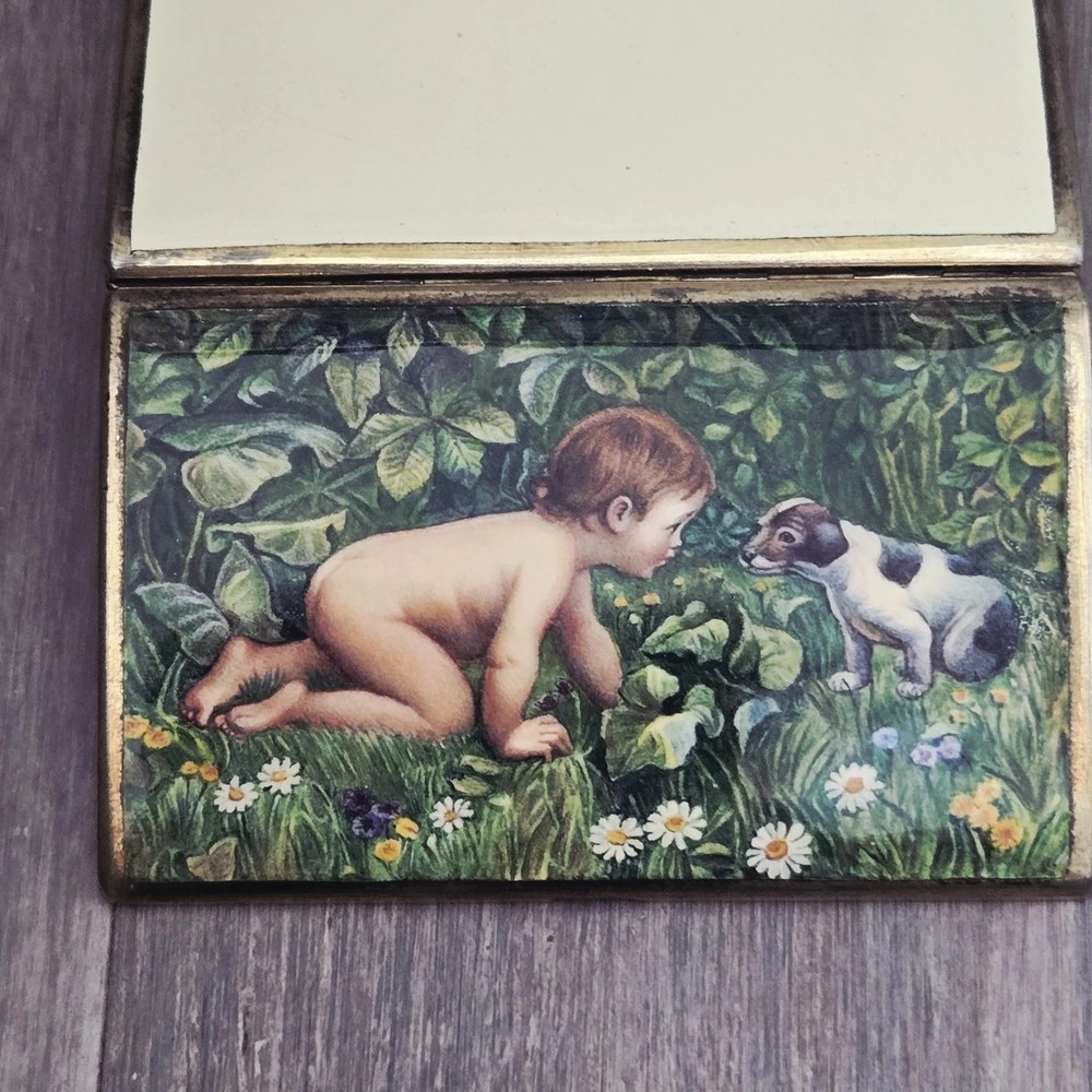 Antique Figural Silver Enamel Continental Cigarette Box Case