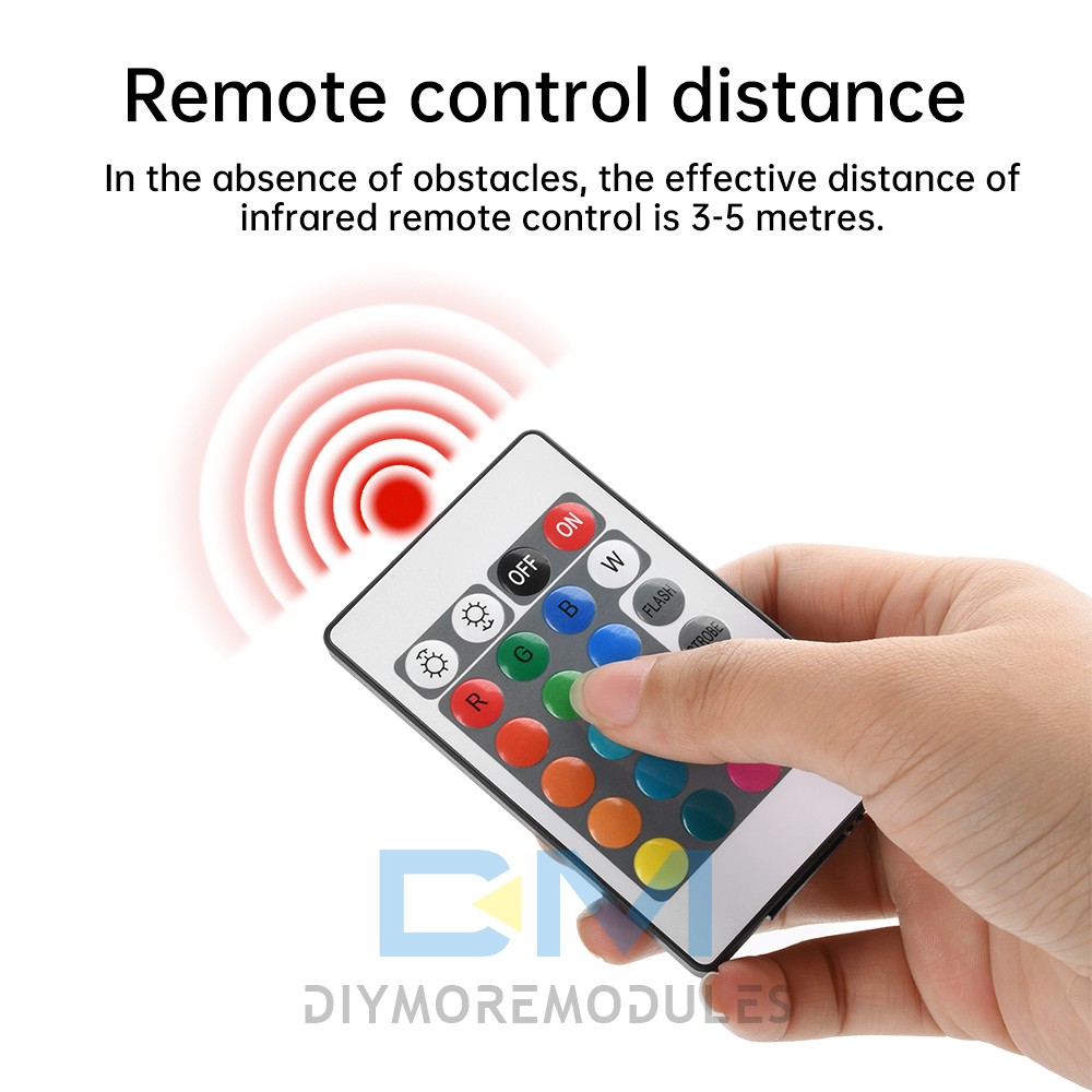 DC 5V RGB Light Board 24 Key IR Wireless Remote Control Switch LED Control