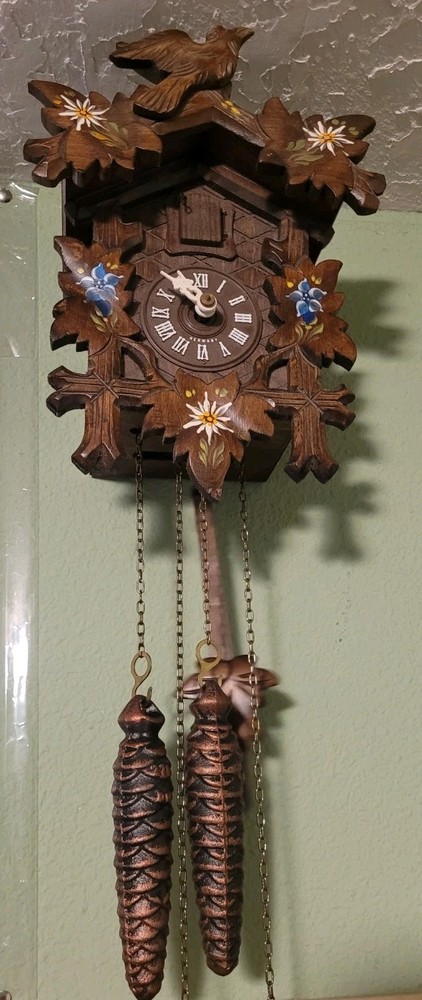 West Germany Cuckoo Wall Clock Authentic Mechanical Vintage