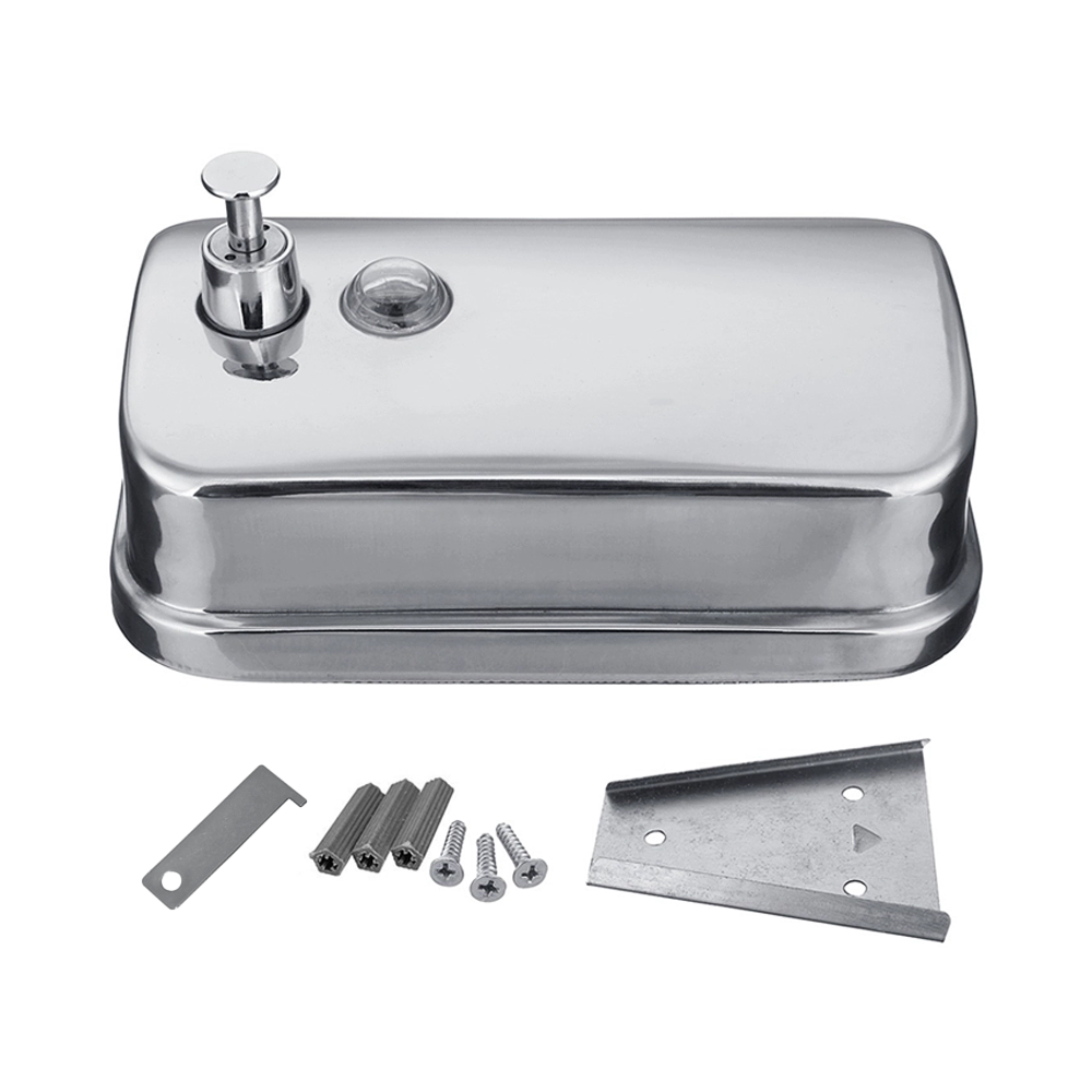 1200ml 40oz Manual Wall-Mount 304 Stainless Steel Hand Liquid Soap Gel Dispenser