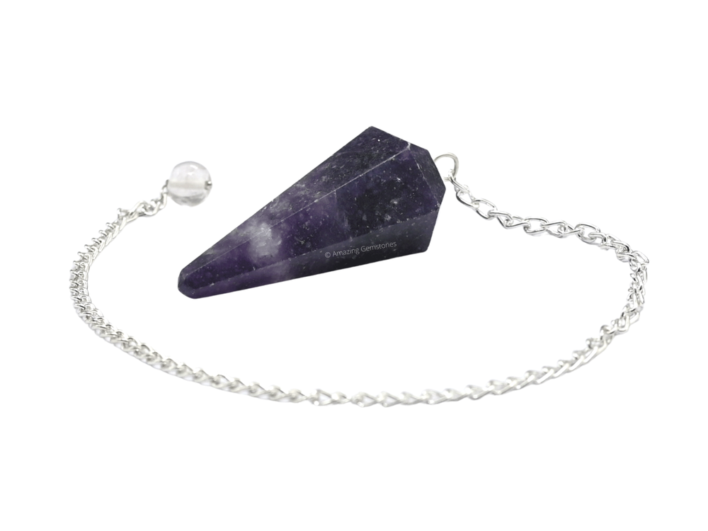 Lepidolite Dowsing Crystal Pendulum