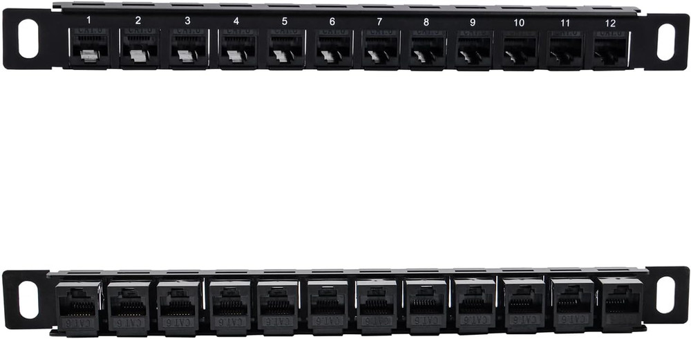 Geeekpi 12 Port Patch Panel, 10Inch 0.5U CAT6 Network Patch Panel for Deskpi Rac