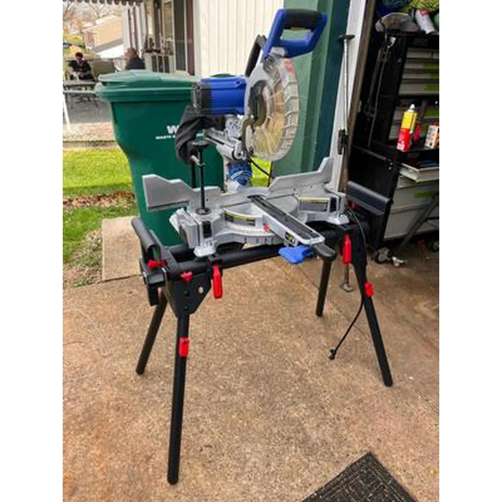 Hyper Tough Hyper Stack Heavy Duty 500-lb Miter Saw Stand, Supports 10' Boards