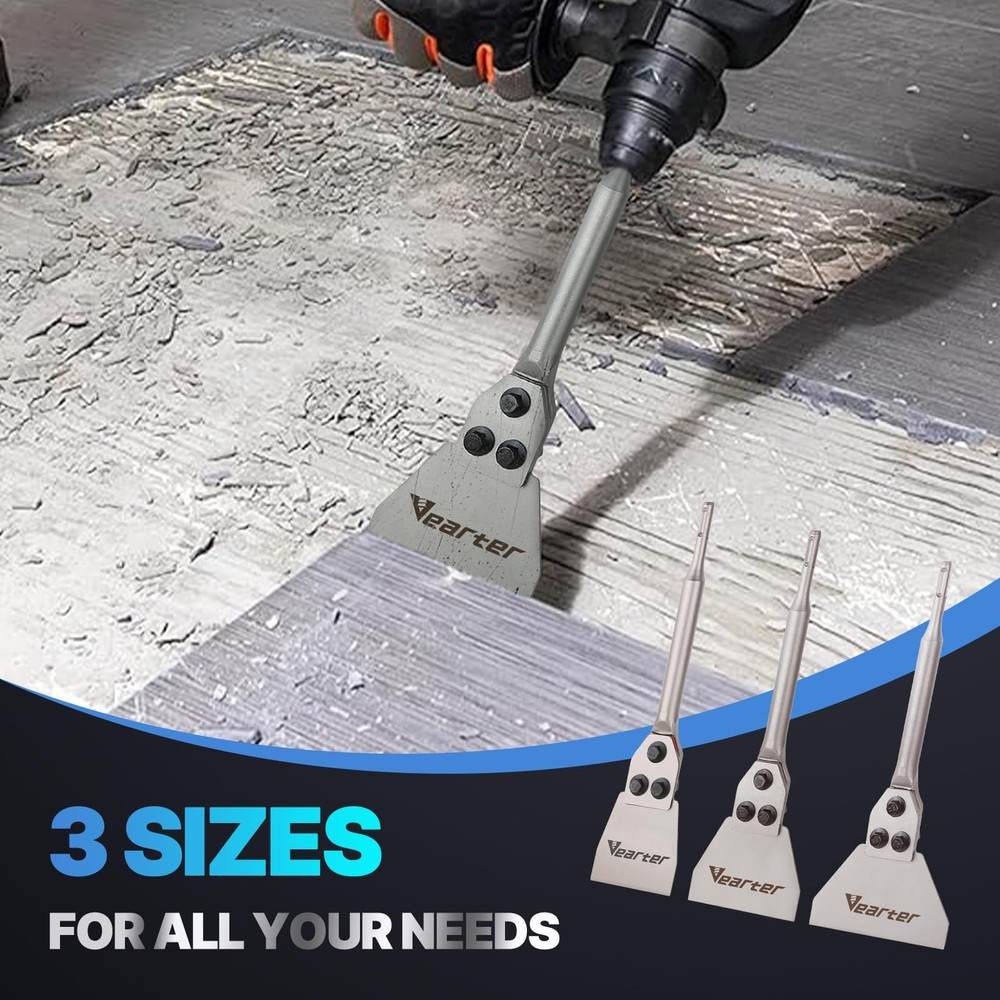 Vearter 5''x12'' SDS Plus Shank Electric Hammer Floor Scraper Replaceable Bla...