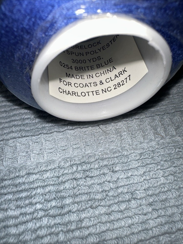 Coats Surelock 4 Spools 0254 Bright Blue Polyester Thread,3000 Yds