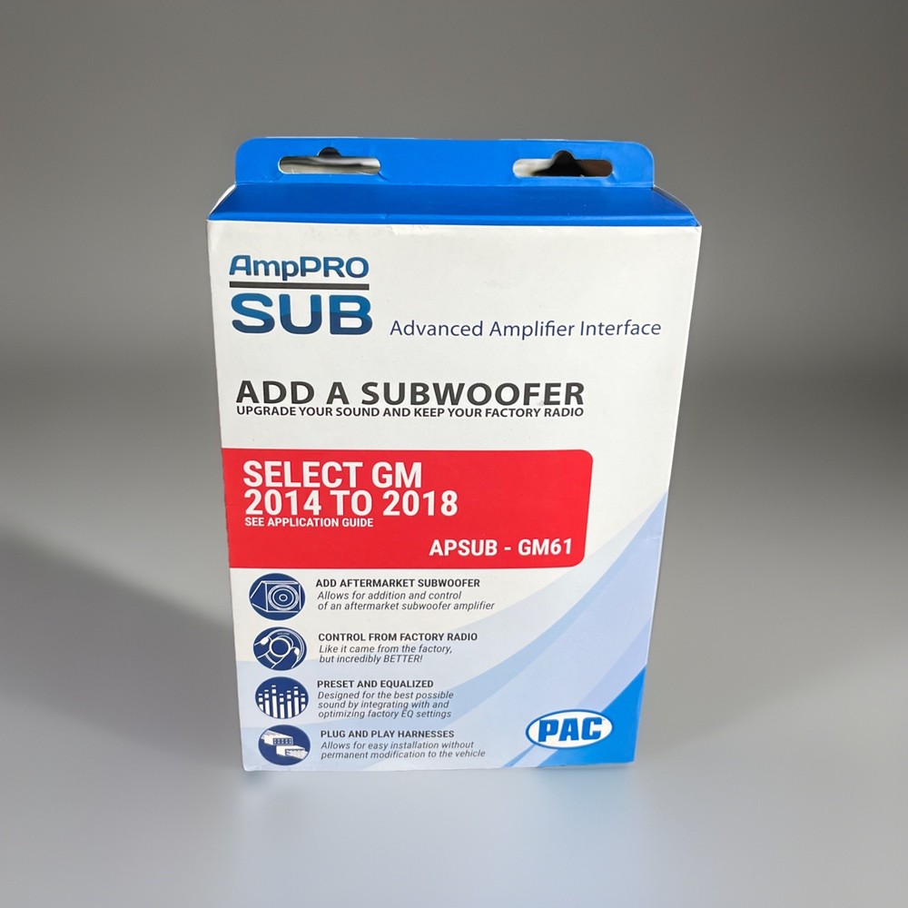 PAC APSUB-GM61 AmpPRO SUB  Amp Interface - Select GM 2014 - 2018 FREE SHIPPING!!