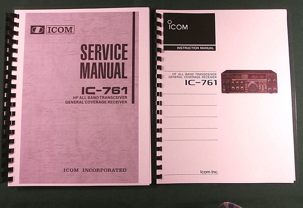Icom IC-761 Service & Instruction Manuals: w/11"X36" Schematics & Plastic Covers