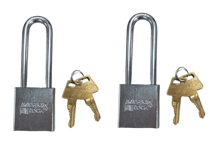 2-PACK American Lock Keyed Padlock 3/4 in Rectangle Silver A5202