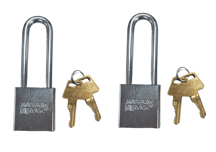 2-PACK American Lock Keyed Padlock 3/4 in Rectangle Silver A5202