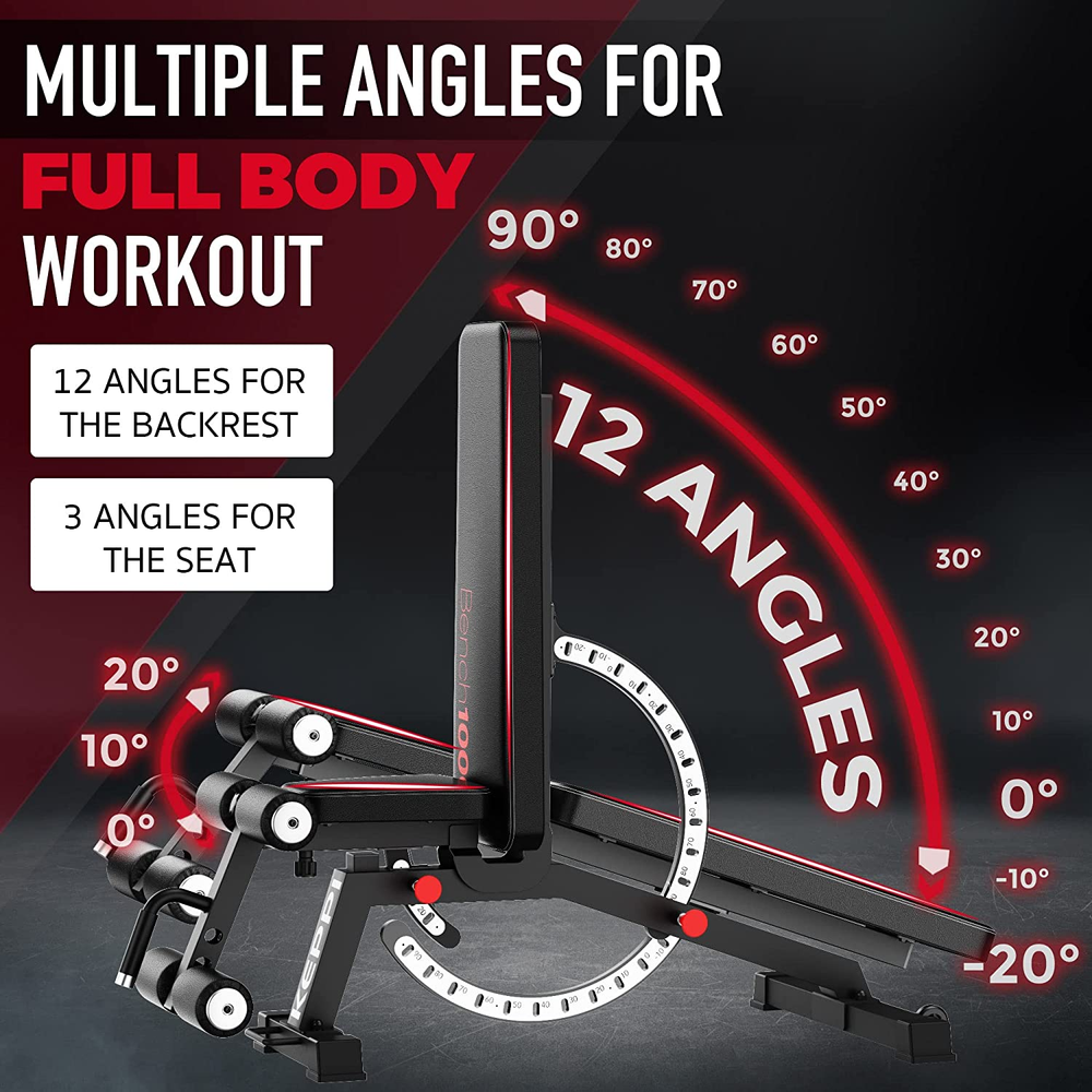 1200LB Strength Weight Bench Heavy Duty Pro Adjustable Workout Bench Press Set