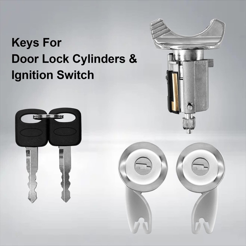 Door Lock Cylinders Set & Ignition Switch with 90-95 &