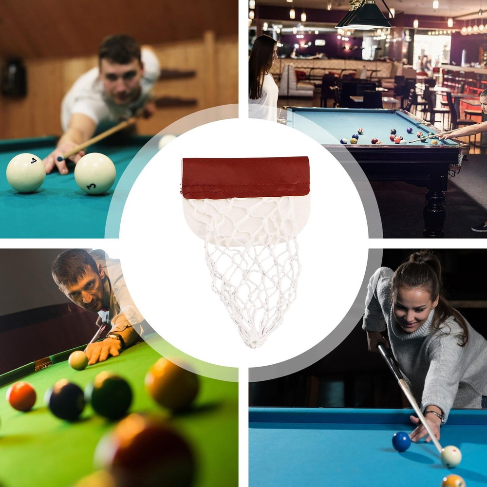 6PCS Leather Snooker Table Net Pockets Set Replacement Billiard Pool Ball Bag