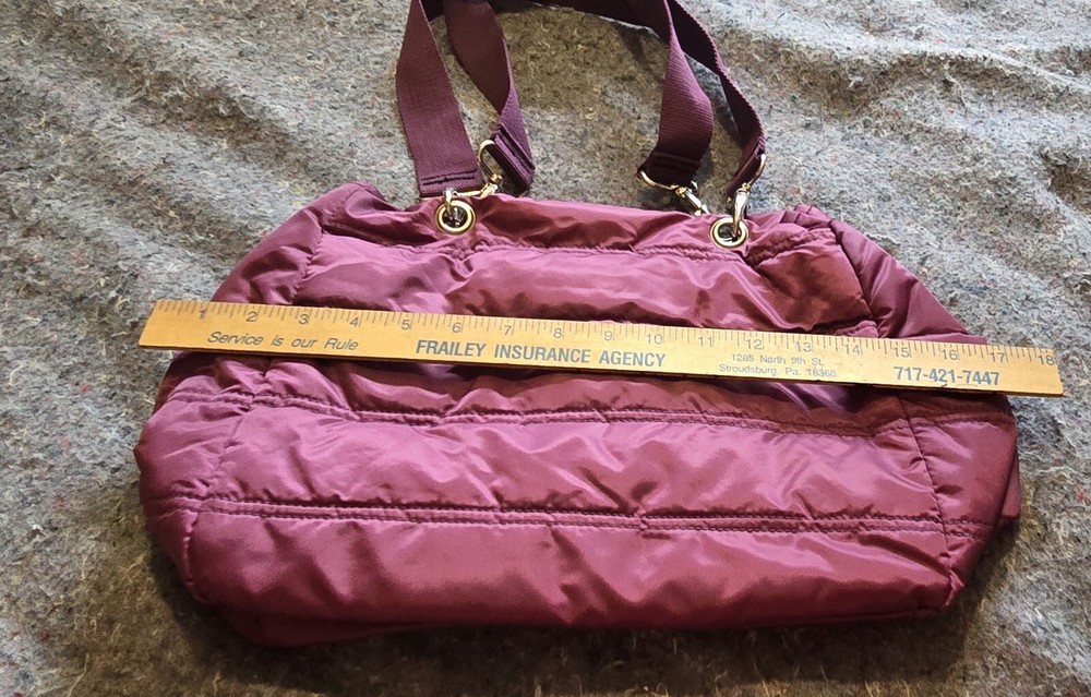 Vtg purple puff quilted purse EUC