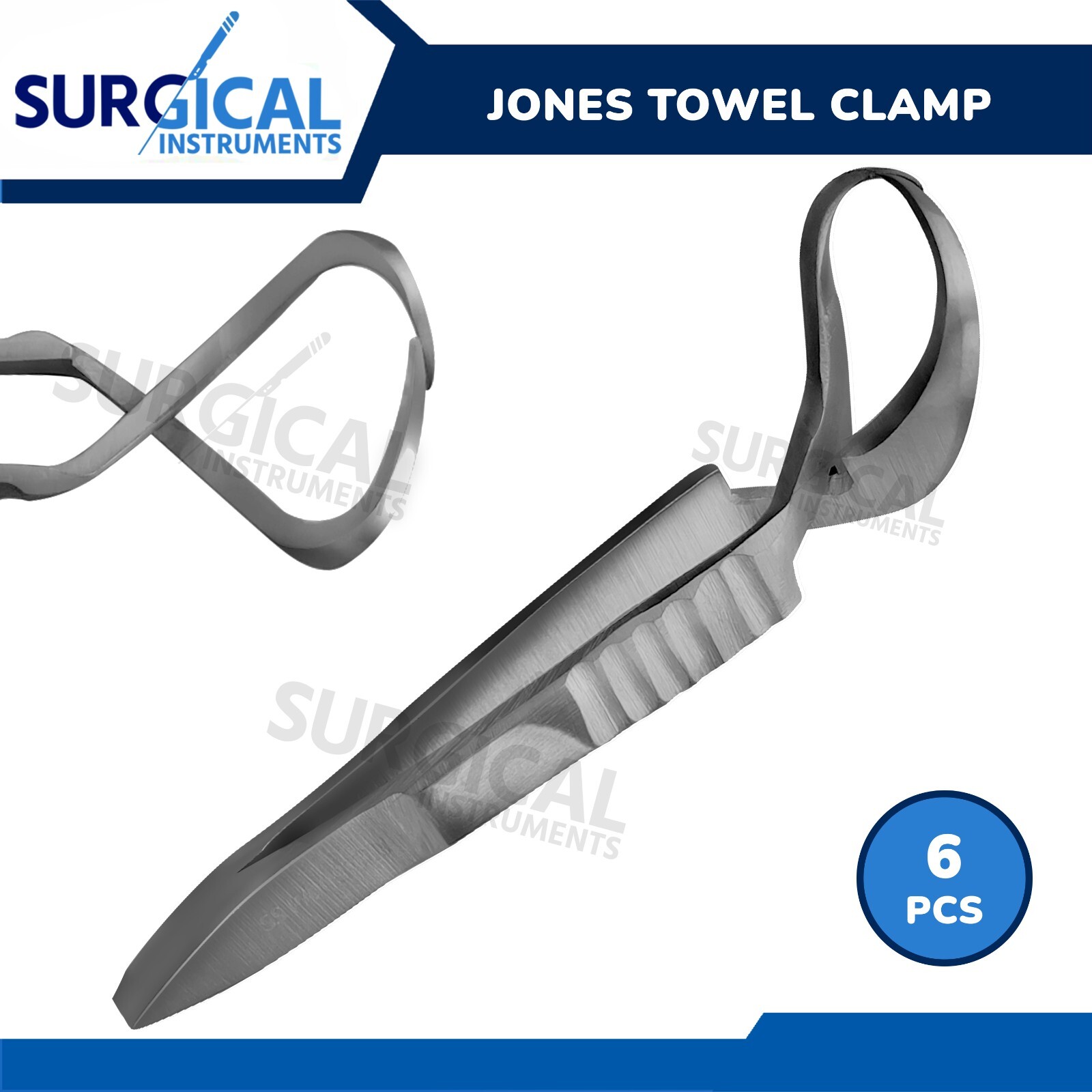 6 Pcs Jones Towel Clamp 2" Surgical ENT Veterinary Instruments German Grade