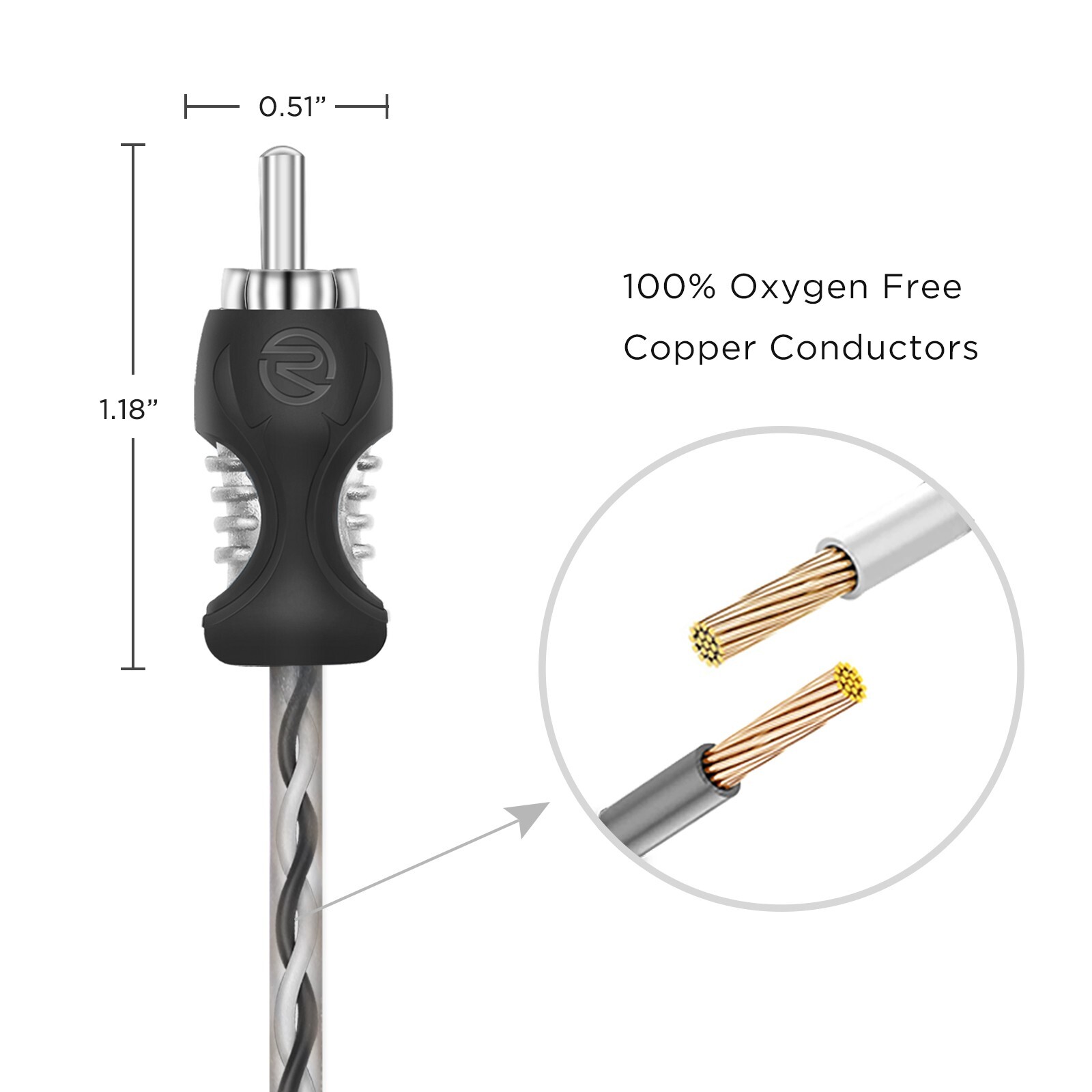 RECOIL RCI43 99.99% Oxygen Free Copper 3ft 4-Channel RCA Audio Cable