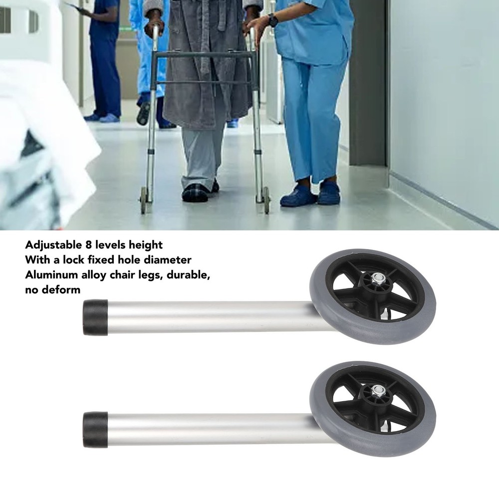 2Pcs Adjustable Walker Wheels For Elderly Mobility Aid Accessories