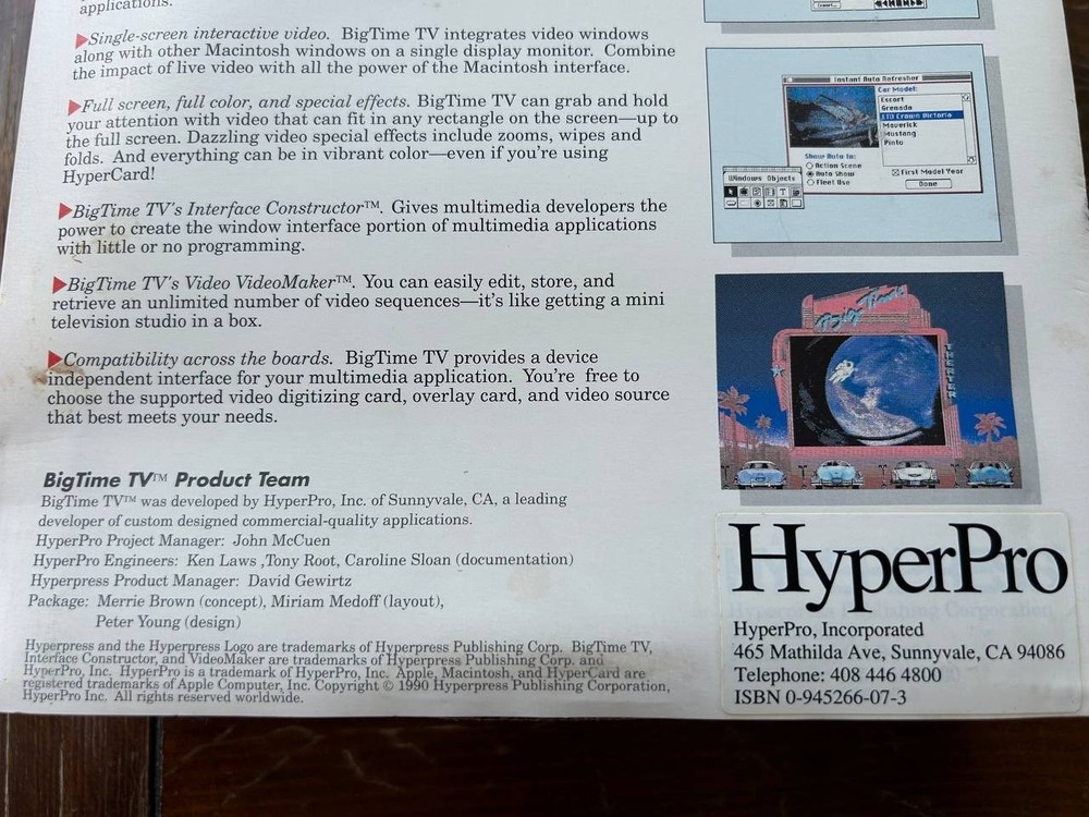 Vintage HyperPro BigTime TV. Multimedia Video Authoring System