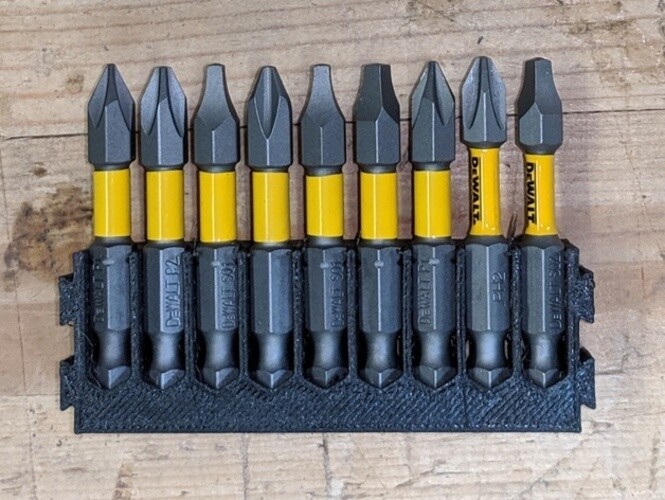 Replacement 3D Printed Dewalt ToughCase Long Bit Holder Insert (holds 9 bits)